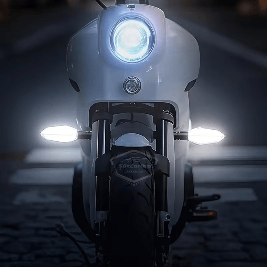 Üniversal RGB Animasyonlu Motosiklet LED Park Sinyal Lambası Projeksiyonlu Lazer Led Stop 12V Sağ Sol Takım Yüksek Parlaklık İkaz Işığı image 6