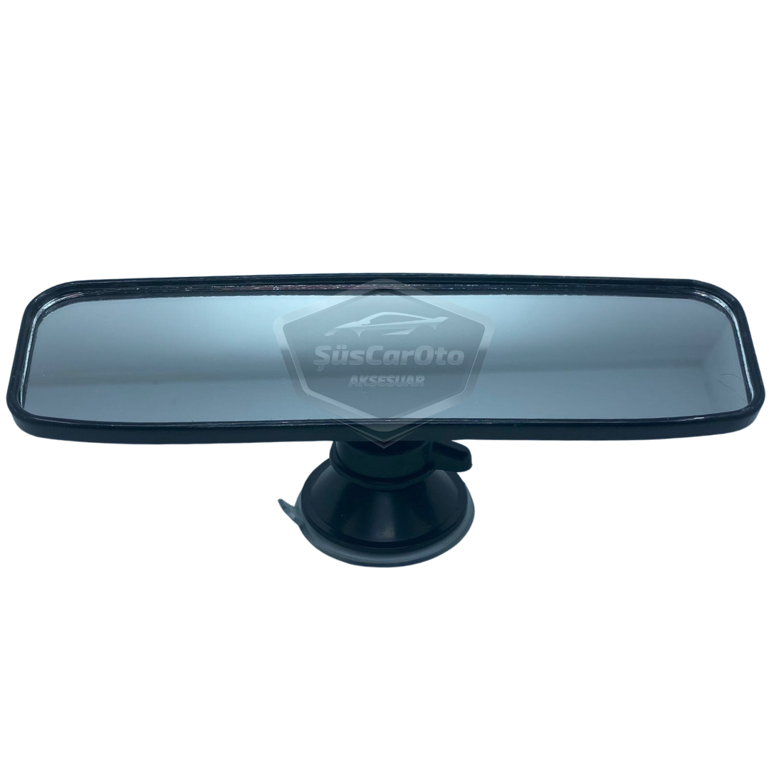 Her Araca Uyumlu Siyah Çerçeveli Dikiz Aynası 55 mm x 200 mm Vantuzlu İç İlave Ayna image 4