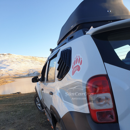Dacia Duster 2010-2017 Uyumlu Kelebek Cam Izgarası Kelebek Cam Vizörü Havalandırma Sağ Sol Takım Parlak Siyah image 7