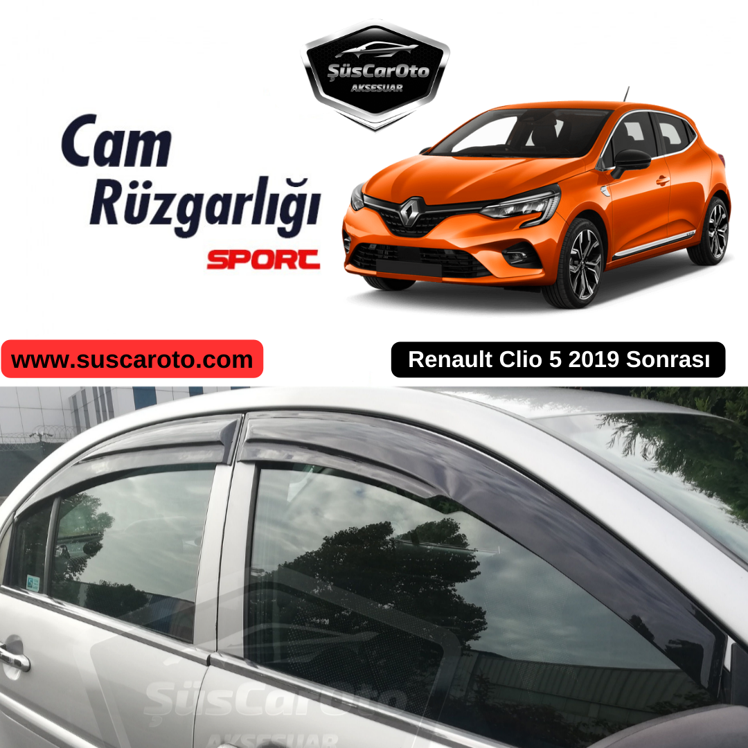 Renault Clio 5 2019 Sonrası Uyumlu Mugen Cam Rüzgarlığı Seti Piano Black 4'lü İthal image 0