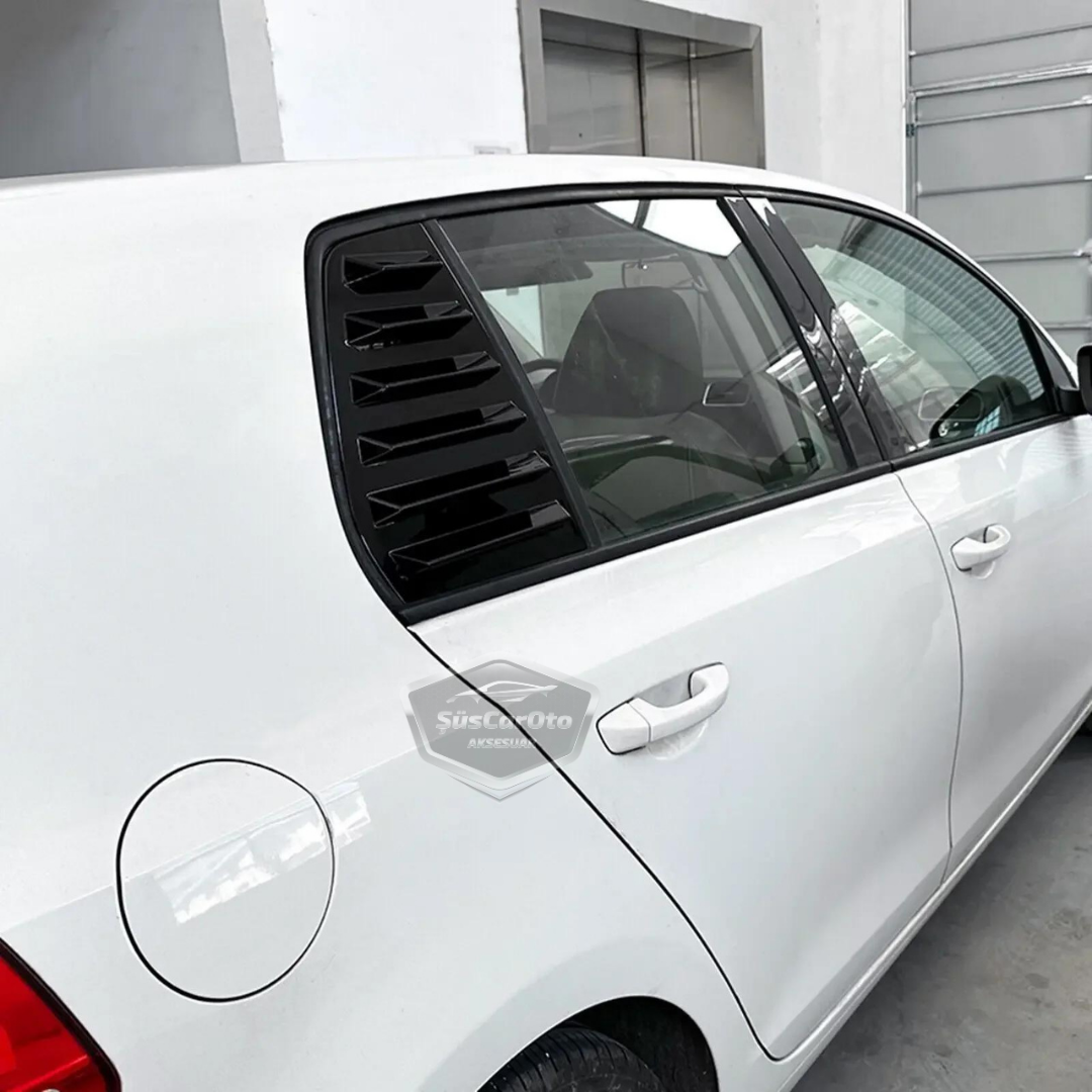 Vw Golf 6 2008-2012 Uyumlu Kelebek Cam Izgarası Kelebek Cam Vizörü Havalandırma Sağ Sol Takım Parlak Siyah image 6