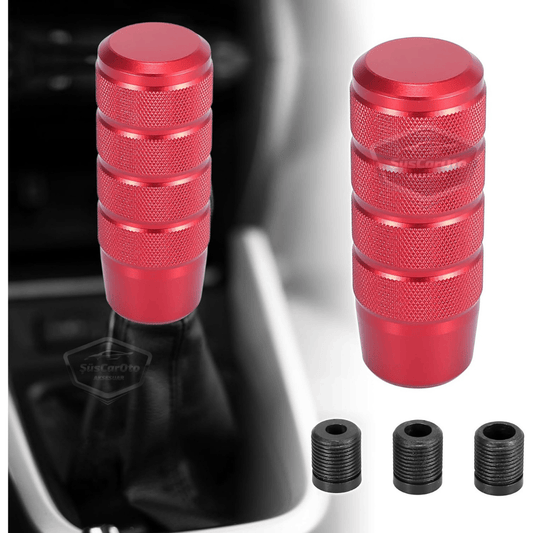 Üniversal 9.5 cm JDM Metal Spor Görünümlü Vites Topuzu Aparatlı Alüminyum Alaşım Otomatik-Manuel Yarış Vites Kolu Kırmızı image 0