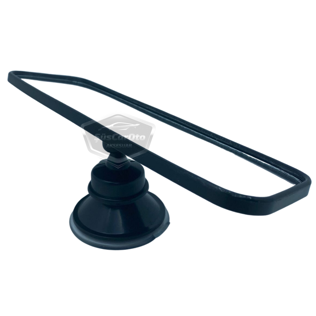 Her Araca Uyumlu Siyah Çerçeveli Dikiz Aynası 55 mm x 200 mm Vantuzlu İç İlave Ayna image 2