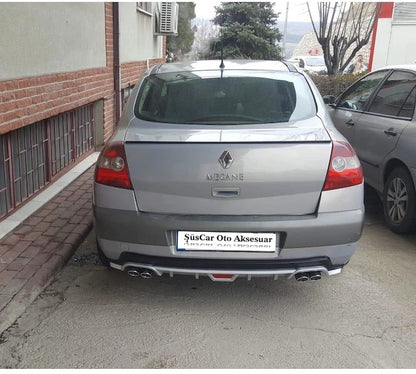 Renault Megane 2 Sedan 4 Egzoz Görünümlü Difüzör Tampon Eki image 0