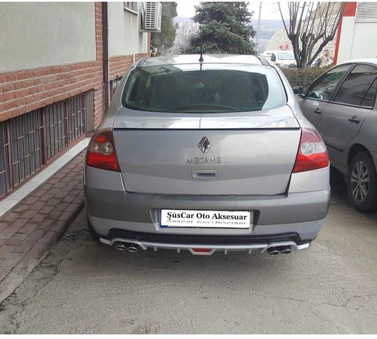 Renault Megane 2 Sedan 4 Egzoz Görünümlü Difüzör Tampon Eki image 0