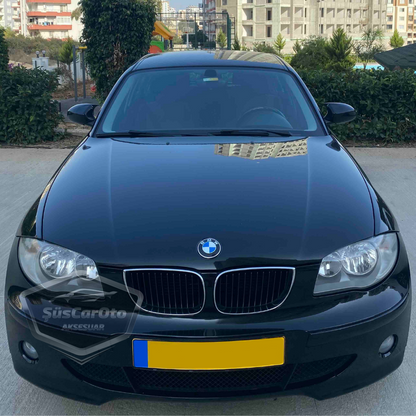 BMW E87 1 Serisi Makyajsız Kasa 2004-2009 Uyumlu Batman Yarasa Ayna Kapağı Piano Black ABS Plastik image 0