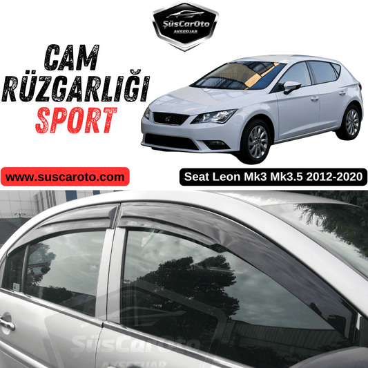 Seat Leon Mk3 Mk3.5 2012-2020 Uyumlu Mugen Cam Rüzgarlığı Seti Piano Black 4'lü İthal Parlak Siyah image 0