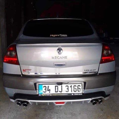 Renault Megane 2 Sedan 4 Egzoz Görünümlü Difüzör Tampon Eki image 3