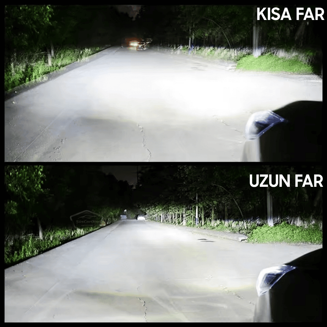 H4 Lazer Mercekli Far Ampulü Ufuk Çizgili Otomobil Araç Motosiklet Uyumlu Profesyonel Mini Projektör LED Beyaz Led Xenon Lamba Şimşek Etkili Uzun Kısa 2 Adet 9/36v image 3