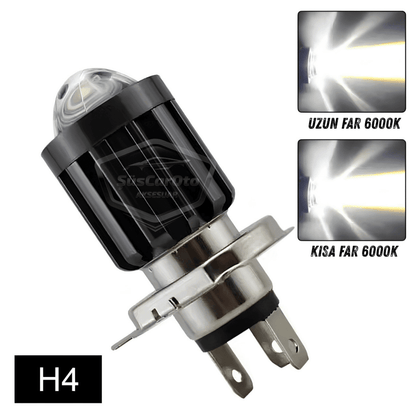 Renault Symbol 2008-2012 Thalia Uyumlu Mercekli Far Ampulü Led Xenon Beyaz Renk Far Şimşek Etkili CSP Led Lamba Uzun Kısa 2 Adet Takım image 5