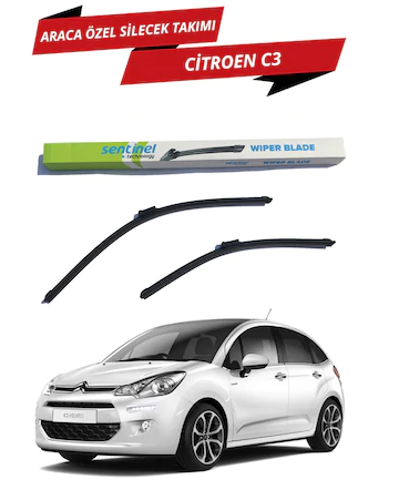 Citroen C3 2016 Sonrası Sentinel Araca Özel Muz Ön Silecek Takımı Sağ Sol image 0