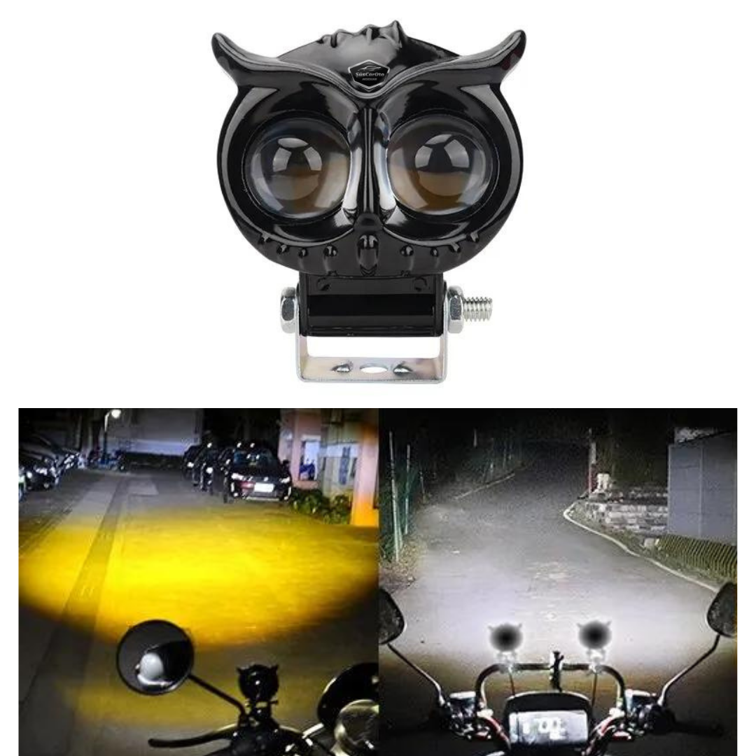 Baykuş Sis Farı Çift Renk Sarı-Beyaz Araç Motosiklet Off Road Led Lamba Delici Yayıcı Projektör 50W Metal Arazi Çalışma Lambası 1 Adet image 0