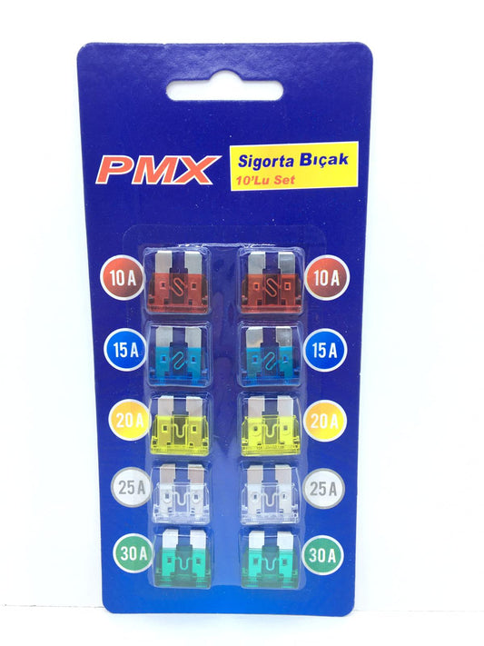 PMX Üniversal 10 lu Araç Büyük Tip Bıçak Sigorta Seti image 0