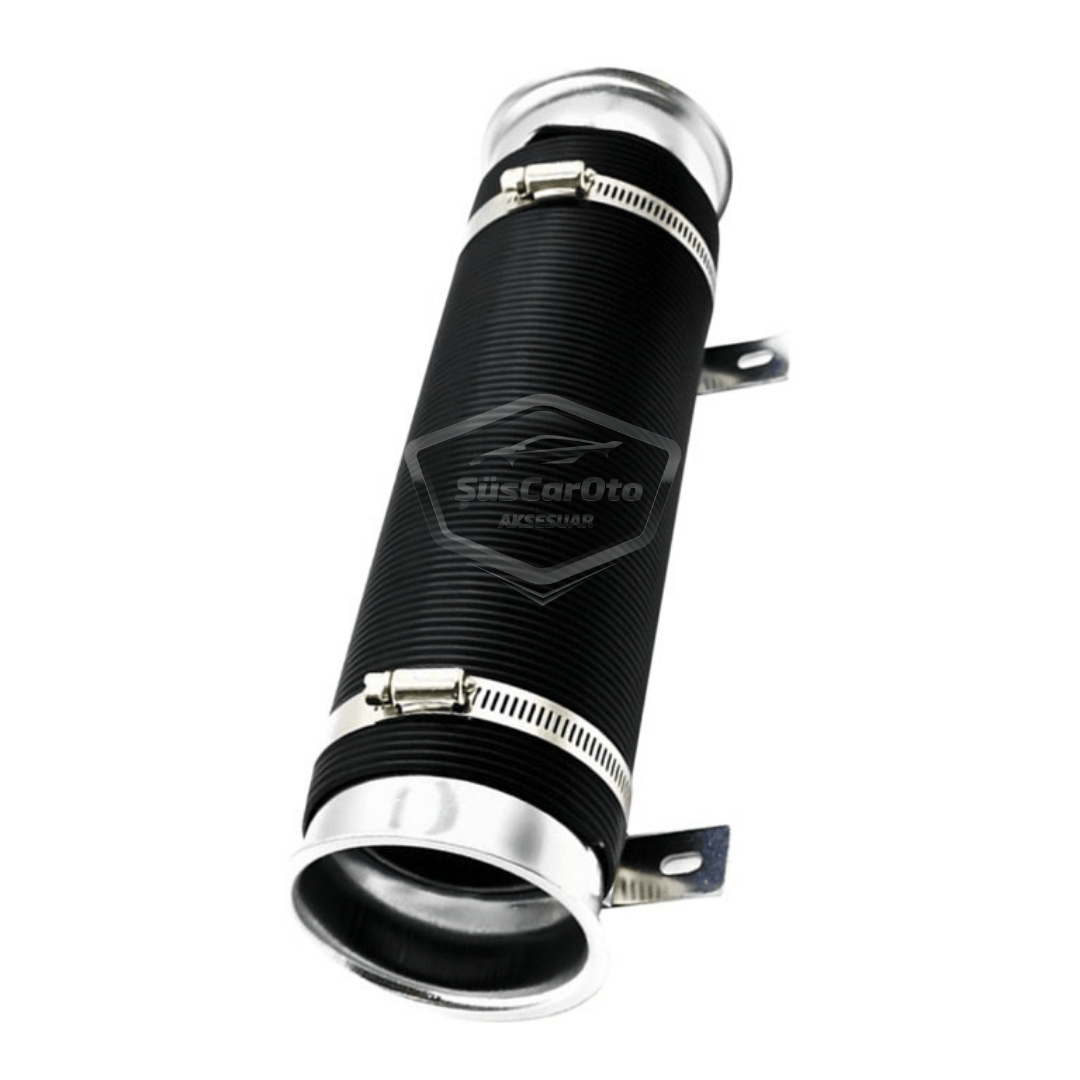 Universal Akordiyon Açık Hava Filtre Borusu Performans ve Ses Arttırıcı Uzayan Esnek Hortum 75 mm Hava Filtre Uzatma Sprali Gümüş image 7