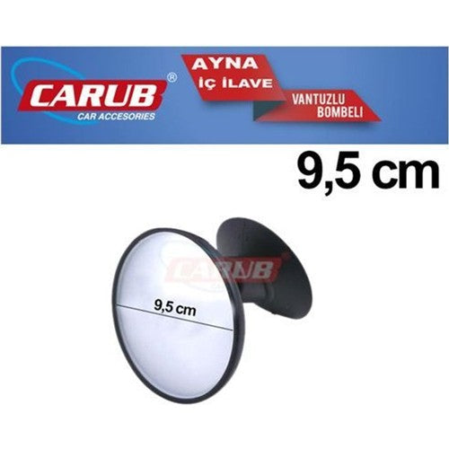 Carub İç Dikiz Aynası Vantuzlu Bombeli Yuvarlak Büyük 9.5 cm image 0