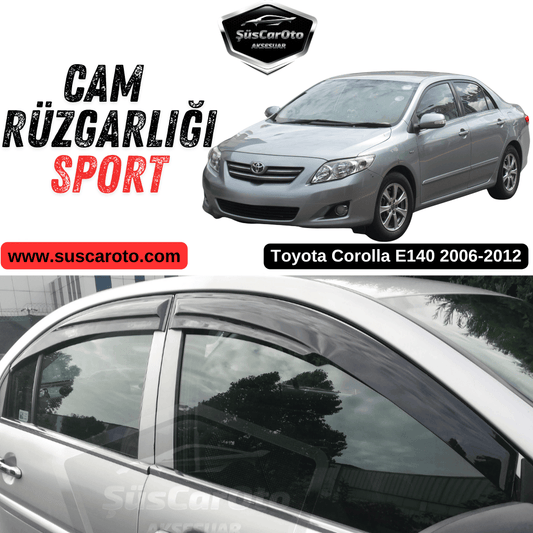 Toyota Corolla E140 2006-2012 Uyumlu Mugen Cam Rüzgarlığı Seti Piano Black 4'lü İthal Parlak Siyah image 0