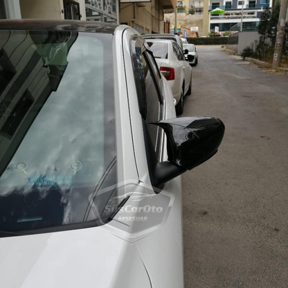 Peugeot 301 2012-2019 Batman Yarasa Ayna Kapağı Piano Black ABS Plastik image 2
