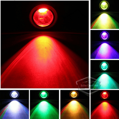 Üniversal Kumandalı RGB Mercekli Angel Sis Farı Metal Su Geçirmez 76 mm Beyaz Halkalı Gündüz Farı Angel Eyes 2 Adet image 4