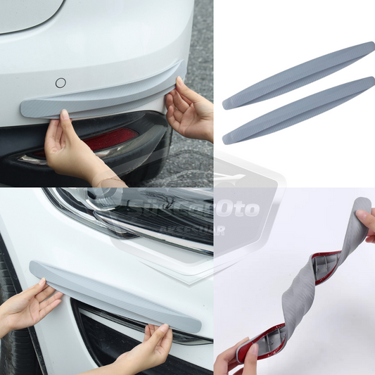 5D Esnek Tampon Koruma Bandı Tampon Koruyucu Şerit Yumuşak Bant 2 li Paket Gri Karbon image 0