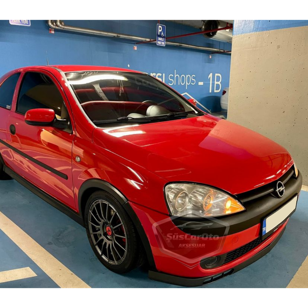 Opel Corsa C 2000-2006 Uyumlu Üniversal Laguna Lip Esnek Ön Lip 2 Parça Tampon Altı Dil Karlık Ön Ek image 5