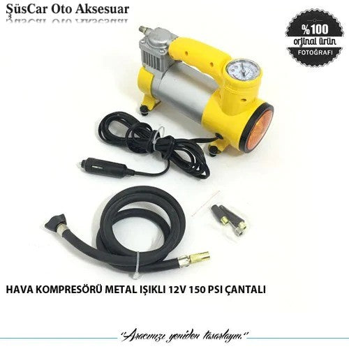 OSCAR Metal, Işıklı,Çantalı Oto Lastik Şişirme Hava Kompresörü image 0