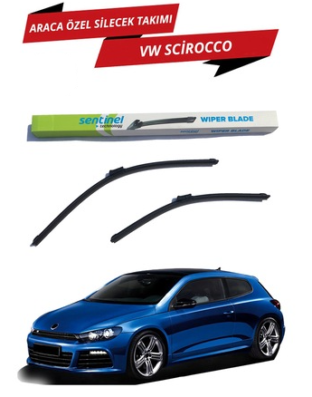 VW Scirocco 2008 Sonrası Sentinel Araca Özel Muz Ön Silecek Takımı Sağ Sol image 0