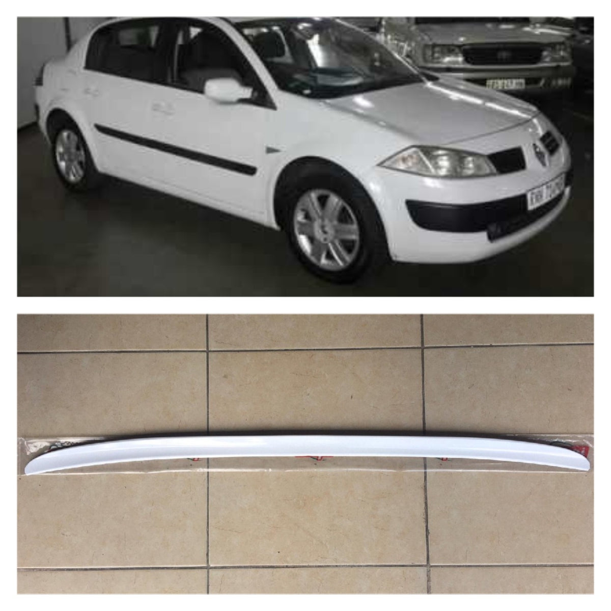 Renault Megane 2 Sedan Kasa Bagaj Üstü Spoiler Parlak Beyaz image 0