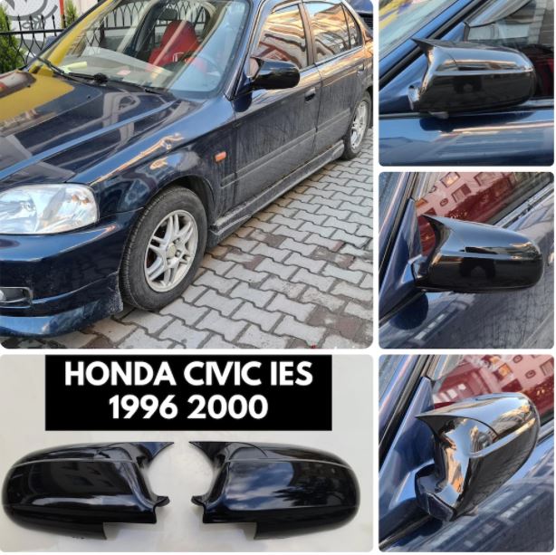 Honda Civic İES EK 1996-2000 Batman Yarasa Ayna Kapağı Piano Black ABS Plastik image 1