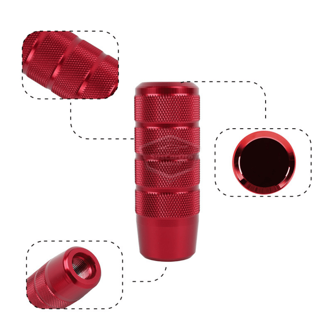 Üniversal 9.5 cm JDM Metal Spor Görünümlü Vites Topuzu Aparatlı Alüminyum Alaşım Otomatik-Manuel Yarış Vites Kolu Kırmızı image 2