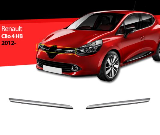 Renault Clio 4 Hb Krom Ön Panjur 2 Parça 2012 ve Üzeri image 0