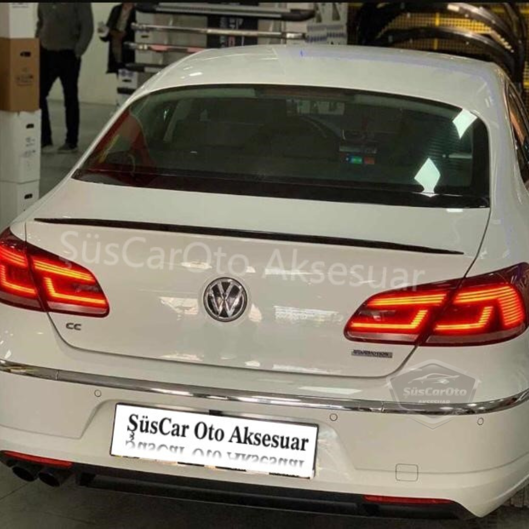Volkswagen Passat CC 2009-2016 Bagaj Üstü Spoiler Çıtası Piano Black- Parlak Beyaz image 2