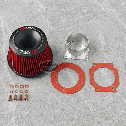 Apexi Universal Performans ve Ses Arttırıcı Aparatlı Açık Hava Filtresi Seti +6 Hp Dual Funnel Kırmızı 76 mm image 2