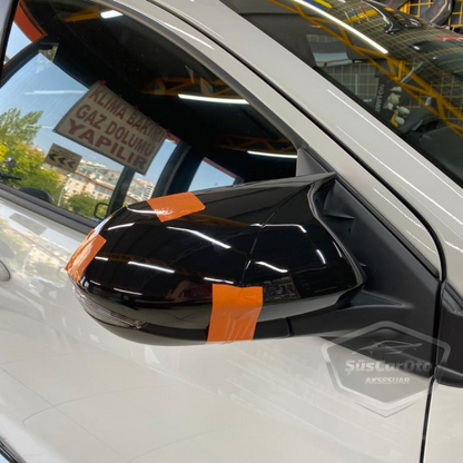 Toyota Corolla 2018 Sonrası E210 Batman Yarasa Ayna Kapağı Piano Black ABS Plastik image 1
