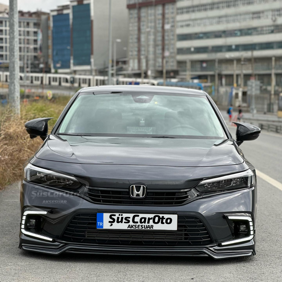 Honda Civic FE 2022 Sonrası Uyumlu Batman Yarasa Ayna Kapağı Piano Black ABS Plastik image 0