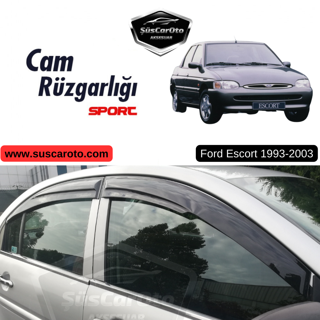 Ford Escort 1993-2003 Uyumlu Mugen Cam Rüzgarlığı Seti Piano Black 4'lü İthal image 0