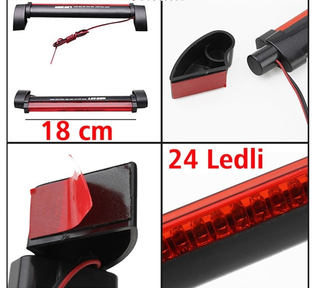 Araç Cam İçi Harici Stop Lambası 24 Ledli Üniversal 12 Volt image 3