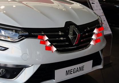 Renault Megane 4 Krom Ön Panjur Çıtası 5 Parça Paslanmaz Çelik image 0