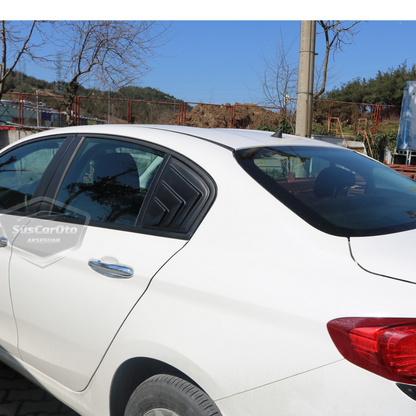 Fiat Egea Sedan 2015 Sonrası Kelebek Cam Izgarası Kelebek Cam Vizörü Havalandırma Sağ Sol Takım Parlak Siyah image 3