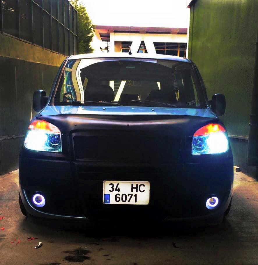 Üniversal Mercekli Angel Sis Farı Metal Su Geçirmez 89 mm Buz Mavi Halkalı Angel Eyes Kumandalı Çakarlı image 1