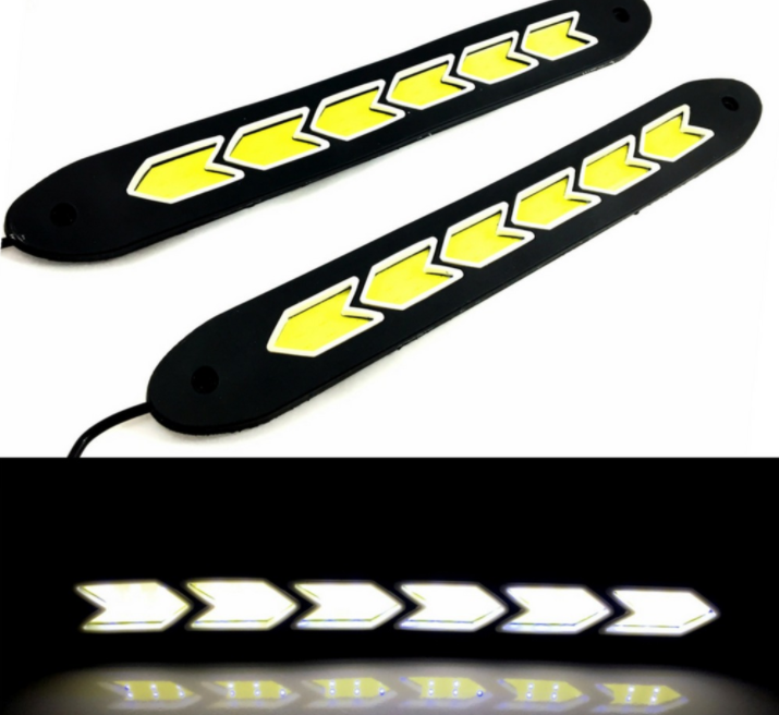 Carub 6 Led Gündüz Ledi Lamba 12V Sıralı Cob Elastik Beyaz 2 Adet image 0