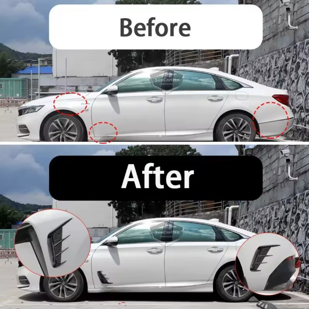 Üniversal Her Araca Uyumlu Piano Black Esnek Tampon Kaput Çamurluk Venti Izgarası Spor Görünümlü 1.Sınıf İthal Sağ Sol 2 Adet image 2