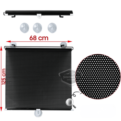 Oto Katlanır Stor Model Güneşlik Ön Arka Cam Gölgelik Siyah Noktalı Otomatik Sürgülü Yeni Nesil Güneş Koruyucu Oto Araba Suv Tır 68 cm x 125 cm image 3