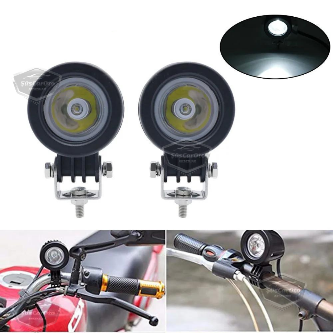 Yuvarlak Tek Led Bar Beyaz Sis Farı Araç Motosiklet Off Road Atv Forklift Led Lamba Projektör Metal Arazi Çalışma Lambası 2 Adet 10w image 3