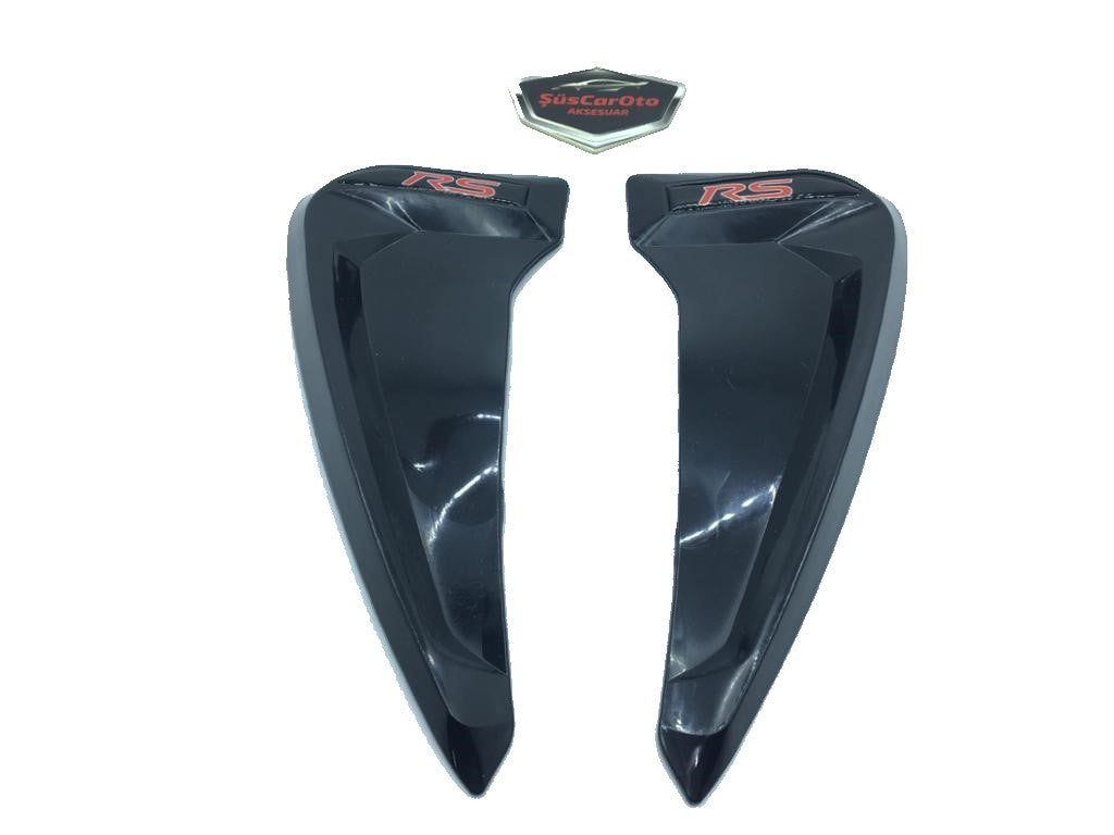 RS Logolu Piano Black Esnek Çamurluk Venti Izgarası Sağ Sol 2 Adet image 1