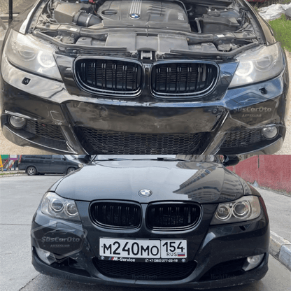 Bmw 3 Serisi E90 LCI 2008-2011 Uyumlu Ön Panjur Böbrek M3 Görünüm Izgara Çift Çizgi İthal Piano Black 1.Sınıf Sağ Sol Takım image 1