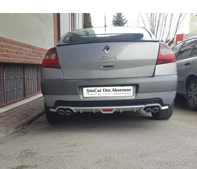 Renault Megane 2 Sedan 4 Egzoz Görünümlü Difüzör Tampon Eki image 1