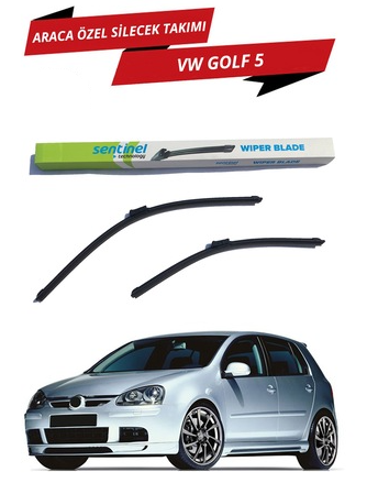 VW Golf 5 Sentinel Araca Özel Muz Ön Silecek Takımı Sağ Sol image 0