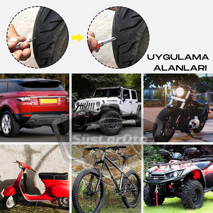 Motosiklet Araba Oto Lastik Tamir Kiti 10 Parça Kauçuk Vida Seti Kolay Vida Lastik Yaması image 8