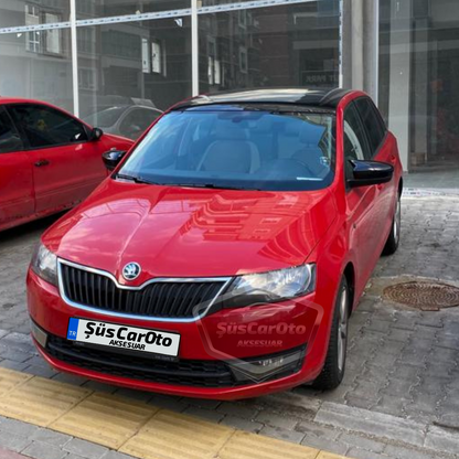 Skoda Rapid Sinyalli 2015-2017 Uyumlu Batman Yarasa Ayna Kapağı Piano Black ABS Plastik image 2
