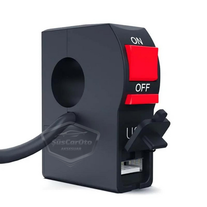 Motosiklet Atv Elektrikli Bisiklet Jetski 12V Açma Kapama Düğmesi Butonu Far Anahtarı USB Şarj Soketi Su Geçirmez 22 mm Gidon Montaj Çok Fonksiyonlu USB Şarj Cihazı image 7